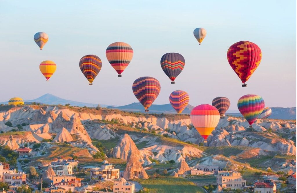 Hot air balloons over Cappadocia, Turkey
