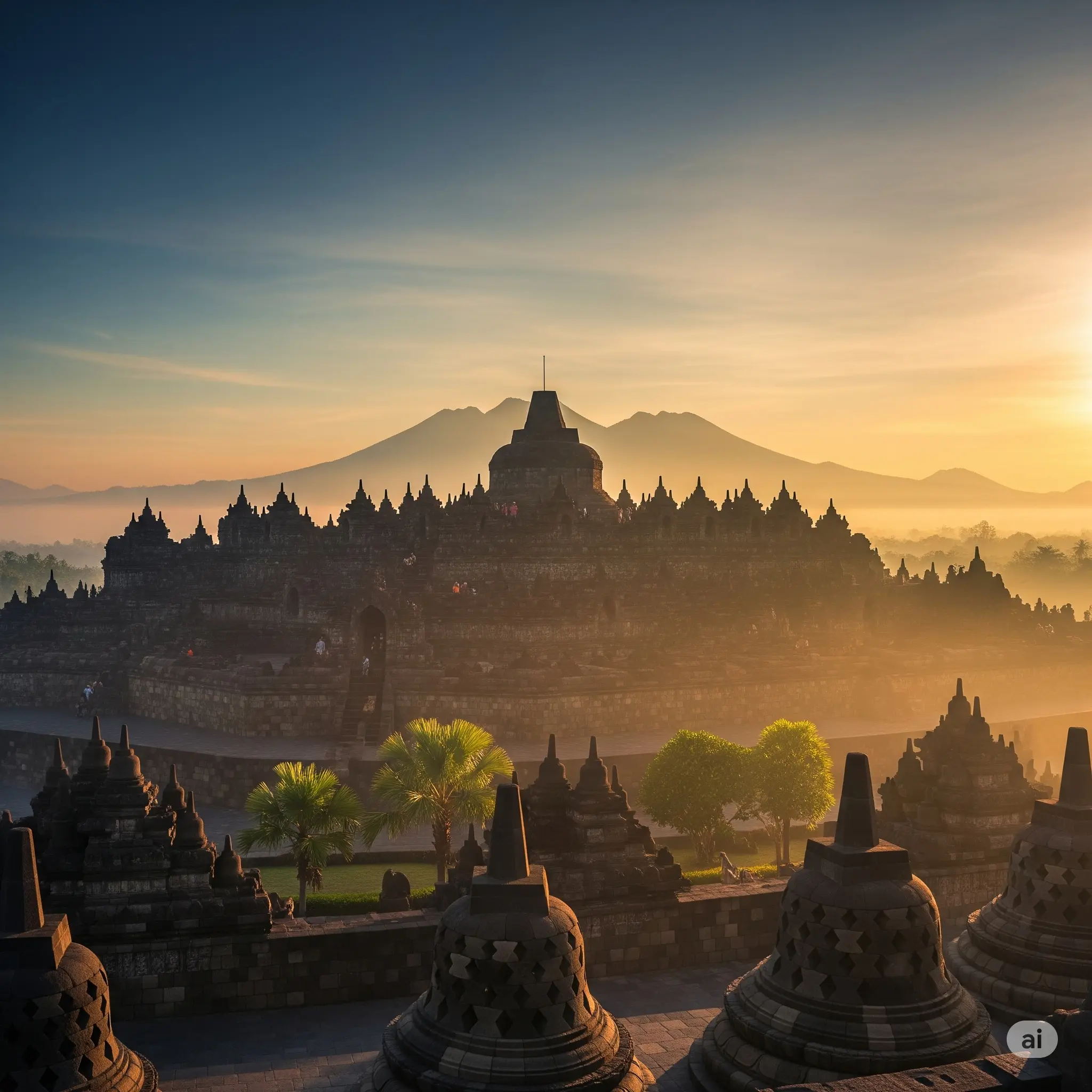 Tourist exploring Bali temple in Indonesia
