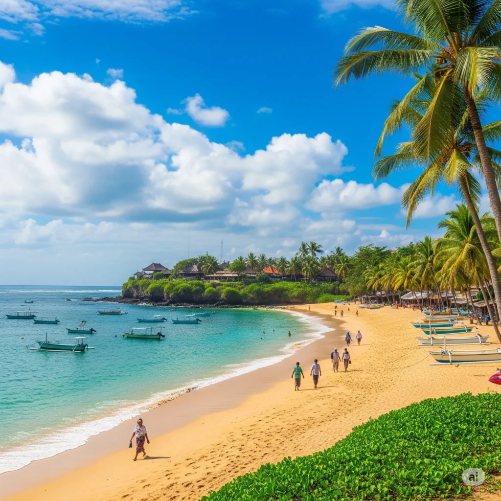 Bali-beach.jpg: Bali beach view with sunset, Indonesia travel packages