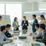 Business meeting between inbound tour operator and travel agents in Asia