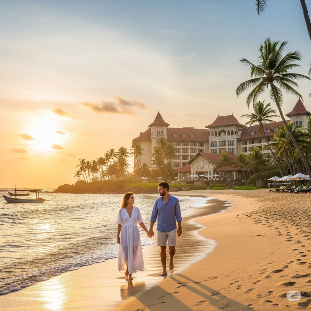 Couples enjoying beach resorts in Sri Lanka