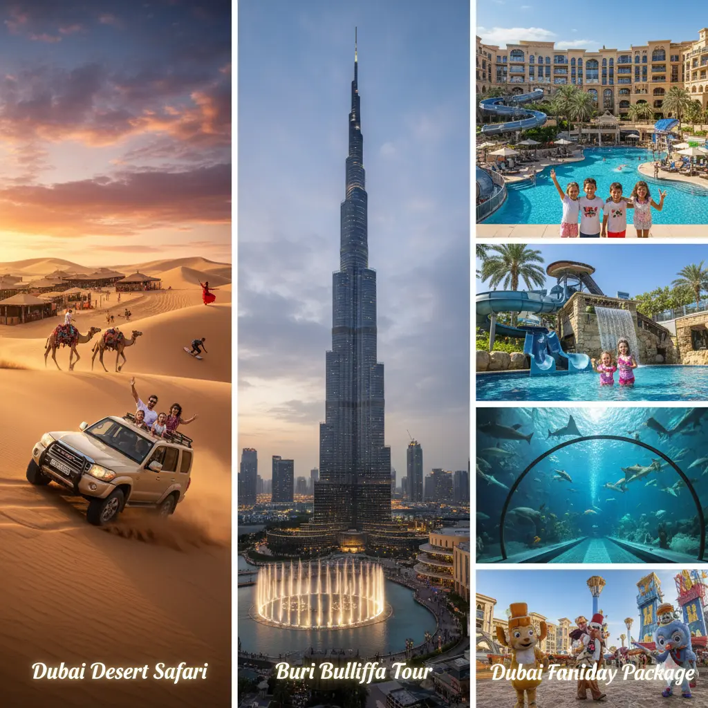 Dubai desert safari, Burj Khalifa tour, Dubai family holiday package