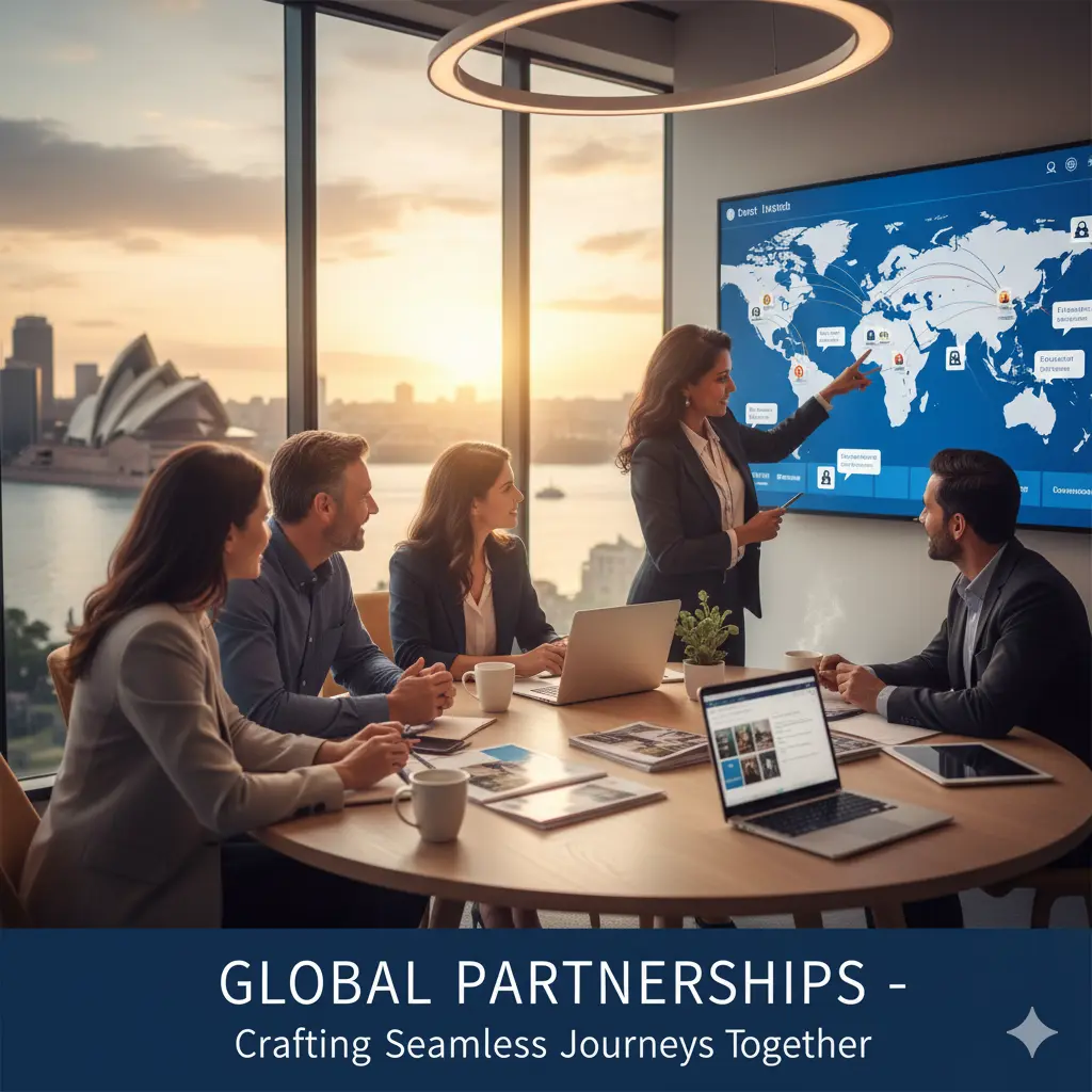 Travel agents collaborating with a DMC partner