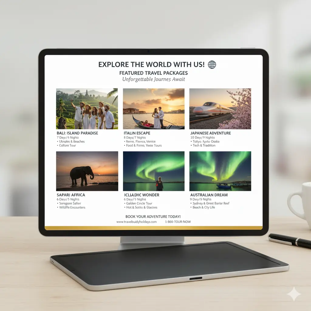 Travel packages list with multiple destinations