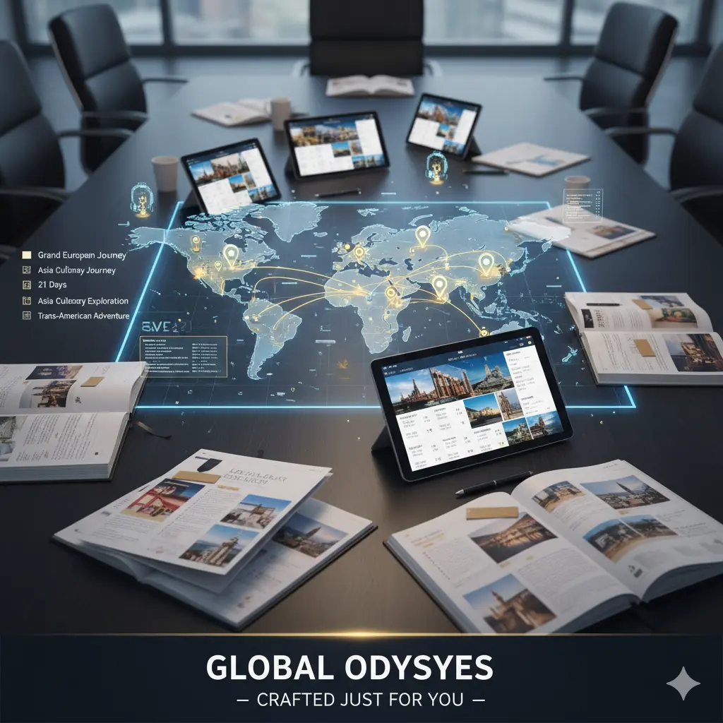 Multi-country travel map and itineraries