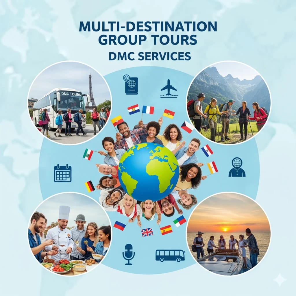 Multi-destination group tours DMC services