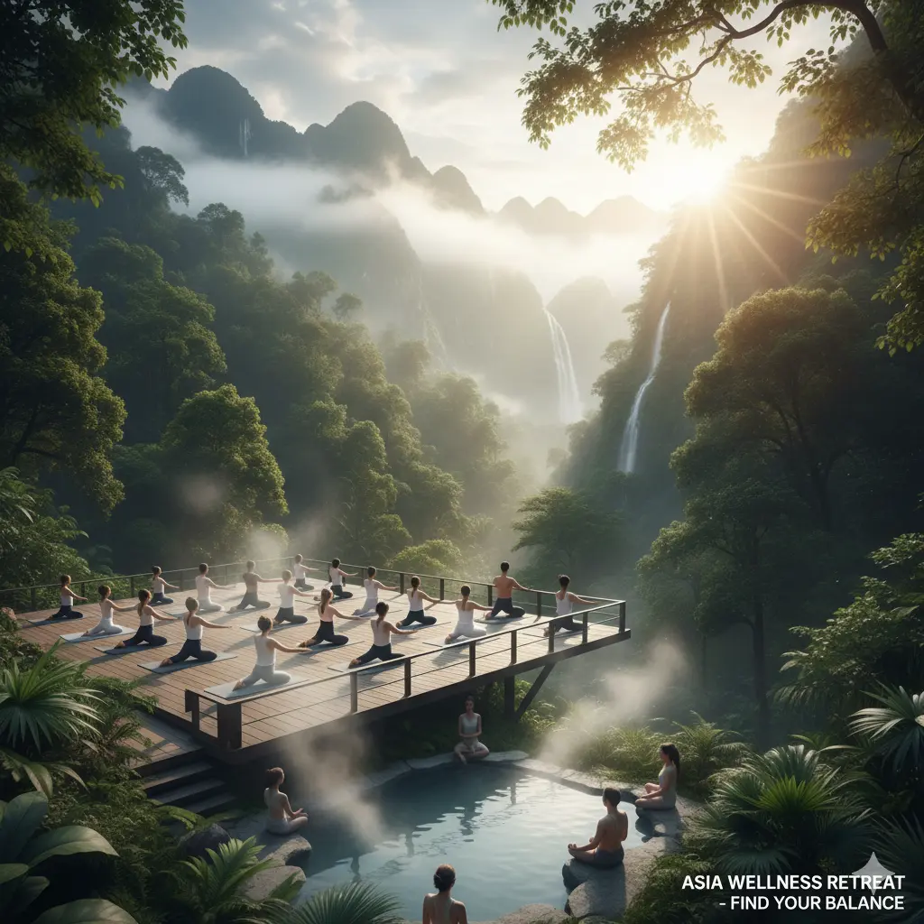 Wellness retreat in Asia nature setting