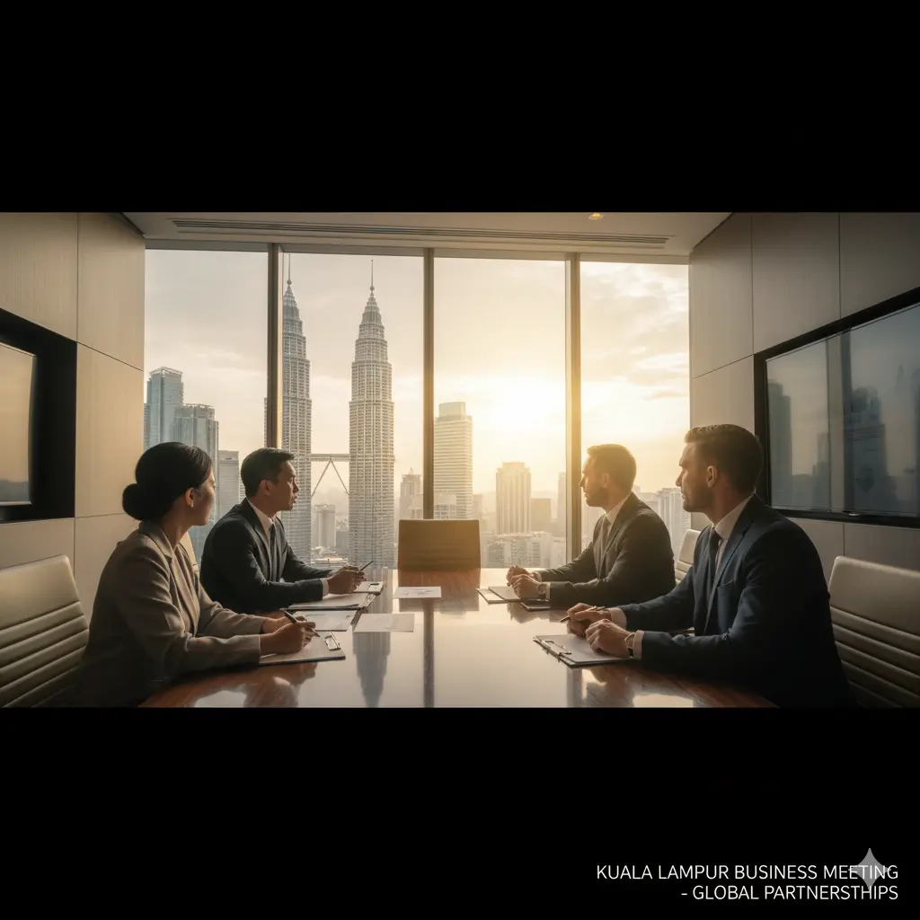 Business travelers meeting in Kuala Lumpur