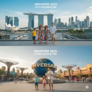 Malaysian family enjoying Singapore city tour