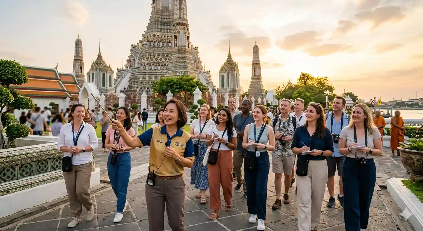best Thailand DMC for travel agents 2026 — Bangkok temple group tour with professional guide