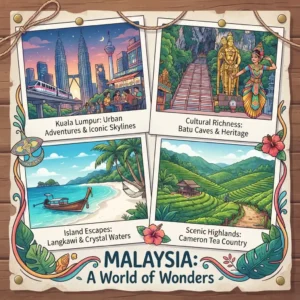 Malaysia Travel Guide 2026 featuring Kuala Lumpur, Langkawi and Penang