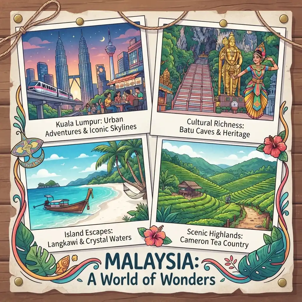 Malaysia Travel Guide 2026 featuring Kuala Lumpur, Langkawi and Penang
