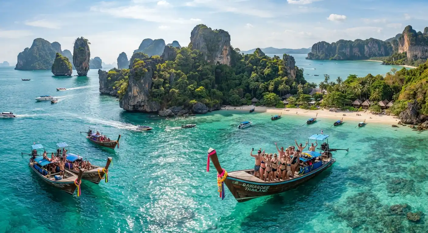 Thailand island hopping guide 2026 featuring Phuket Phi Phi Islands and Krabi