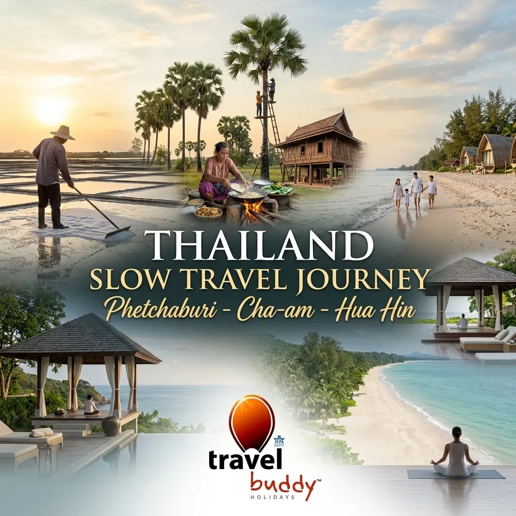 Phetchaburi Hua Hin itinerary featuring Thailand salt fields, local food and seaside wellness