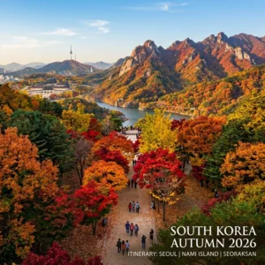 South Korea autumn itinerary 2026 with colourful fall foliage at Seoraksan